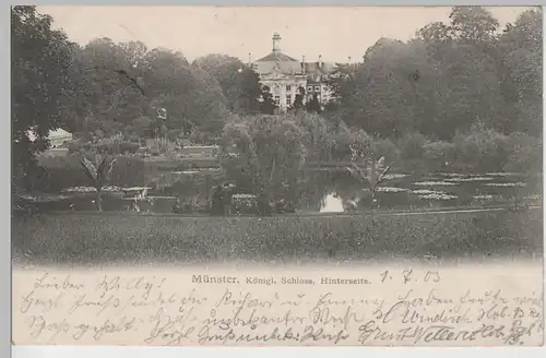 (78947) AK Münster, Kgl. Schloss Hinterseite 1903