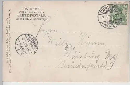 (78947) AK Münster, Kgl. Schloss Hinterseite 1903