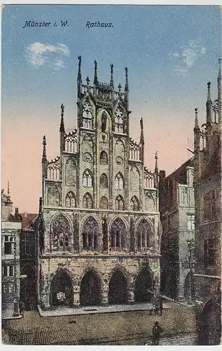 (39436) AK Münster i.W., Rathaus 1910er