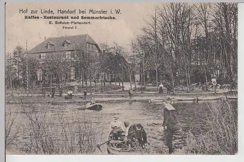(112710) AK Handorf b. Münster, Hof zur Linde, Restaurant, Feldpost 1918