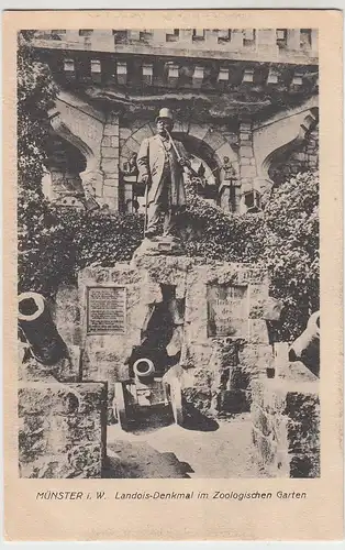 (105013) AK Münster i.W., Landois-Denkmal im Zoologischen Garten, um 1910