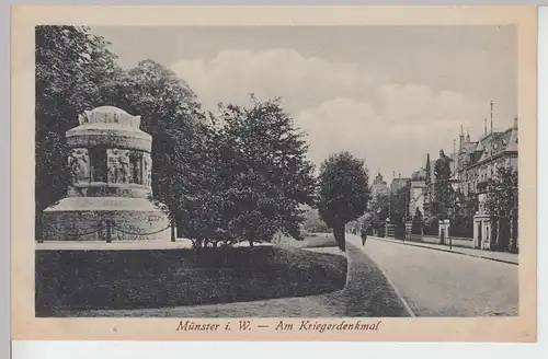 (104134) AK Münster i.W., Am Kriegerdenkmal, 1920er