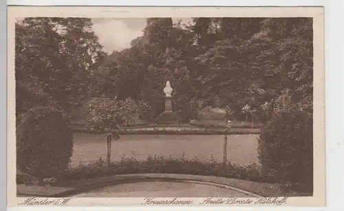 (104130) AK Münster i.W., Kreuzschanze, Annette von Droste-Hülshoff-Denkmal, 192