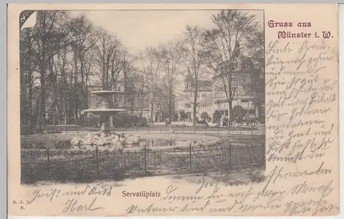 (101290) AK Gruß aus Münster, Westf., Servatiiplatz 1901