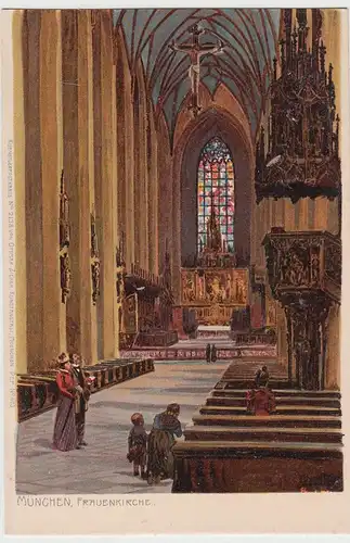 (96120) Künstler AK München, Frauenkirche, Inneres, bis 1905