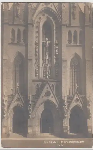 (96116) Foto AK München, Pfarrkirche St. Johann Baptist, Portal 1921