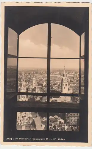 (96115) Foto AK München, Blick vom Frauenturm auf St. Peter 1951