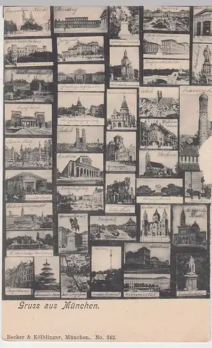 (96113) AK Gruß aus München, Mehrbildkarte, bis um 1905