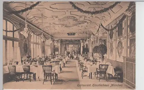 (95137) AK München, Restaurant Künstlerhaus, Inneres 1908