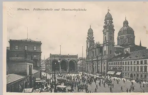 (95125) AK München, Theatinerkirche, Feldherrnhalle, Soldaten, bis 1918