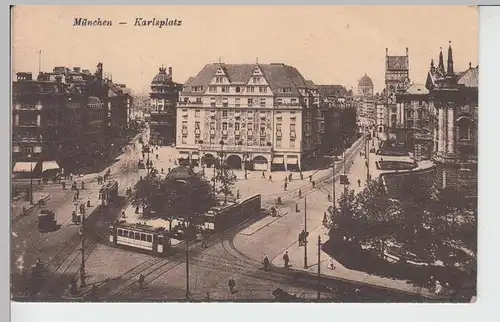 (91408) AK München, Karlsplatz, Straßenbahn 1924