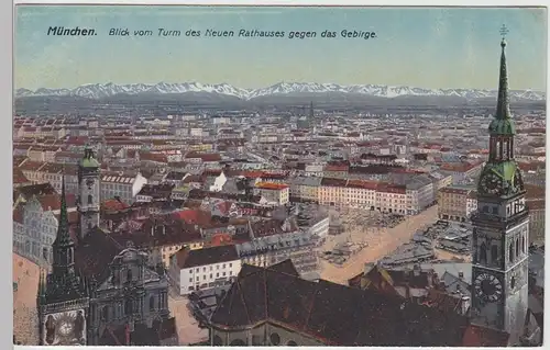 (88022) AK München, Blick vom Turm des neuen Rathauses, vor 1945