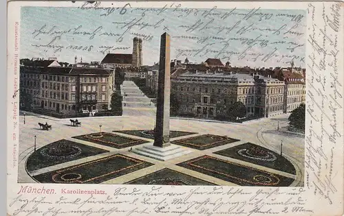 (84551) AK München, Karolinenplatz, Obelisk 1905