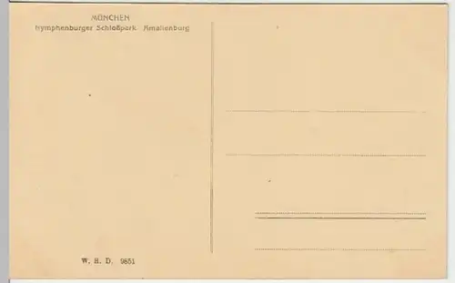 (8146) AK München, Schlosspark Nymphenburg, Amalienburg, vor 1945