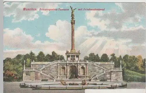 (79640) AK München, Prinzregenten-Terrasse m. Friedensdenkmal, 1909