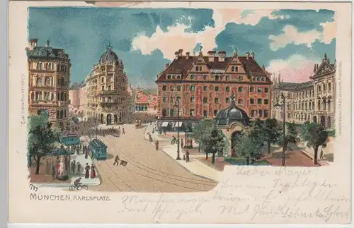 (79638) Künstler AK München, Karlsplatz, 1899