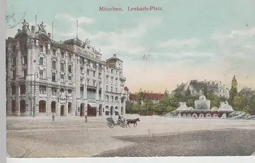 (77750) AK München, Lenbachplatz, Wittelsbacher Brunnen, Feldpost 1916