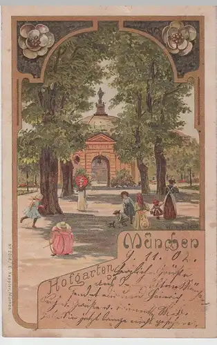 (76976) Künstler AK München, Hofgarten 1902