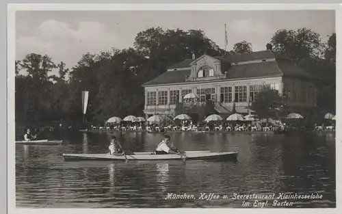 (76097) Foto AK München, Restaurant Seehaus Kleinhesseloher See 1934