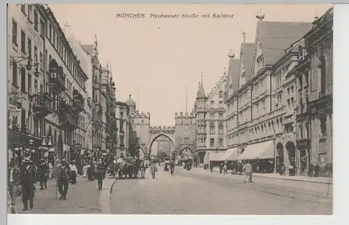 (71830) AK München, Neuhauser Straße mit Karlstor, vor 1920