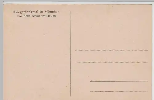 (65843) AK München, Kriegerdenkmal vor dem Armeemuseum, vor 1945