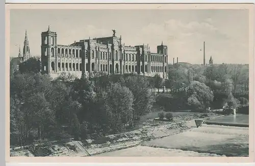 (65821) AK München, Maximilianeum und Isar, vor 1945