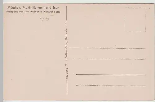 (65821) AK München, Maximilianeum und Isar, vor 1945