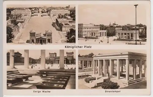 (60301) Foto AK München, Königlicher Platz, Mehrbildkarte Bahnpost 1939
