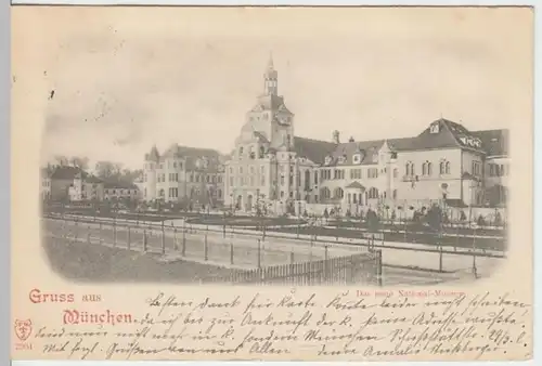 (4746) AK Gruß aus München, neues Nationalmuseum 1900