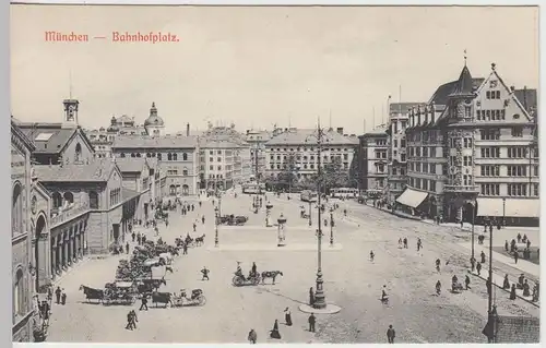(45752) AK München, Bahnhofsplatz, 1906