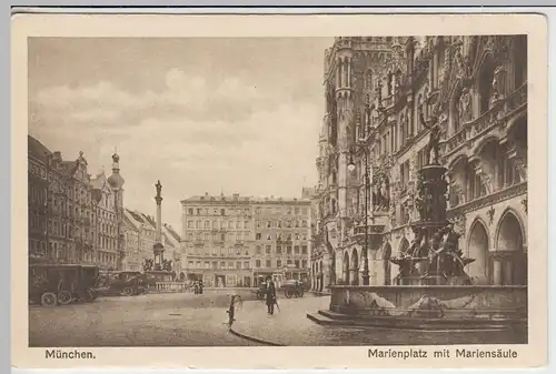 (41539) AK München, Marienplatz m. Mariensäule, vor 1945