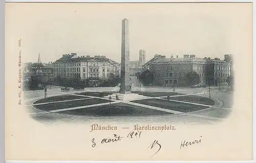 (37267) AK München, Karolinenplatz, 1901