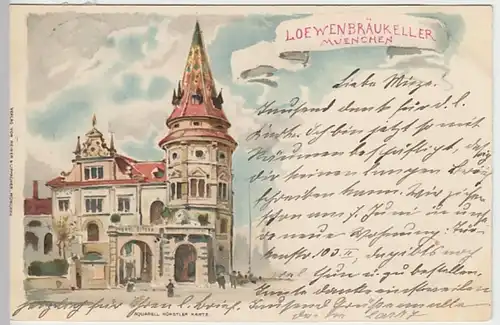 (30280) Künstler AK München, Löwenbräukeller, 1900