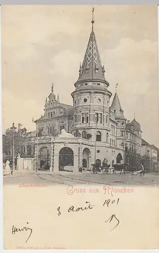 (26267) AK Gruß aus München, Löwenbräukeller 1901