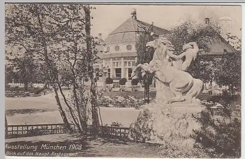 (24099) AK München, Ausstellung, Hauptrestaurant 1908