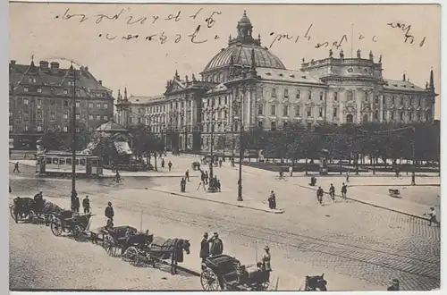 (24098) AK München, Karlsplatz, Justizpalast, Soldatenkarte 1907