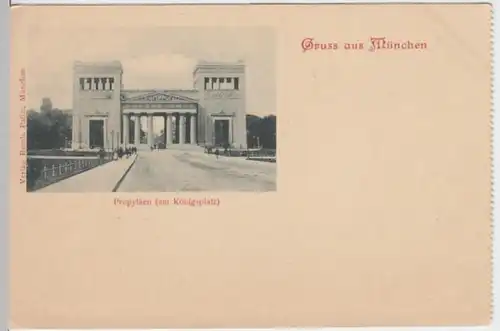 (16822) AK Gruß aus München, Propyläen, Königsplatz, vor 1905