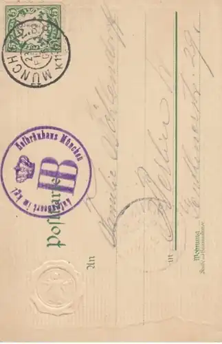 (1197) AK München, Hofbräuhaus, Spruch u. Prägesiegel 1906