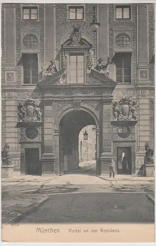 (115236) AK München, Portal an der Residenz 1909