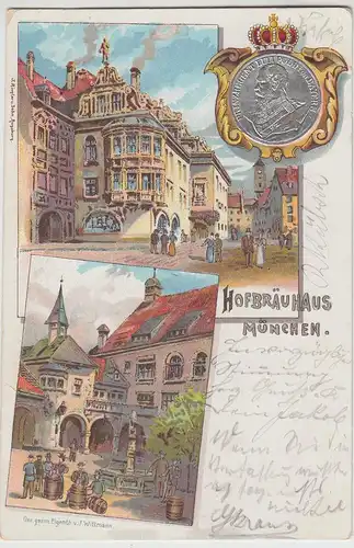 (114734) AK München, Hofbräuhaus, Prägesiegel 1906