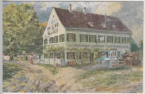 (114156) Künstler AK Oberföhring, München, Gasthaus Schlosswirt, vor 1945