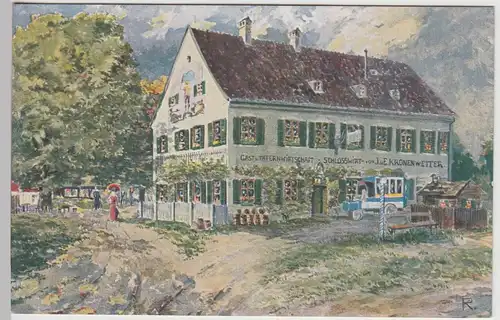 (113962) Künstler AK Oberföhring, München, Gasthaus Schlosswirt