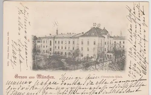 (112977) AK Gruss aus München, Chirurgische Klinik 1899