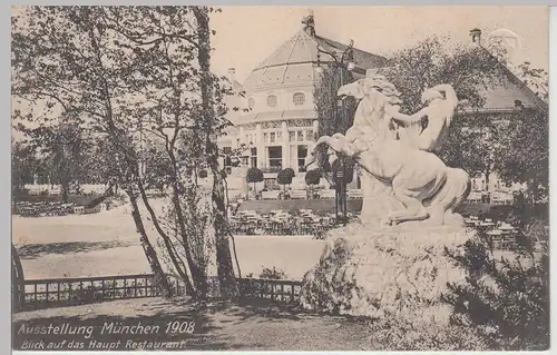 (112975) AK München, Ausstellung 1908, Haupt-Restaurant