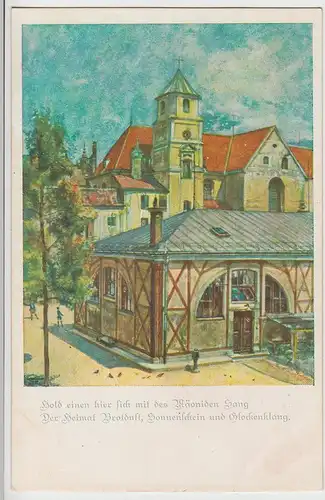 (111570) Künstler AK München, Ludwigsgymnasium 1924