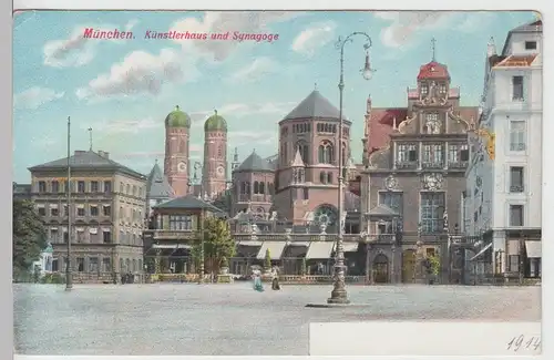 (110824) AK München, Künstlerhaus u. Synagoge, vor 1905