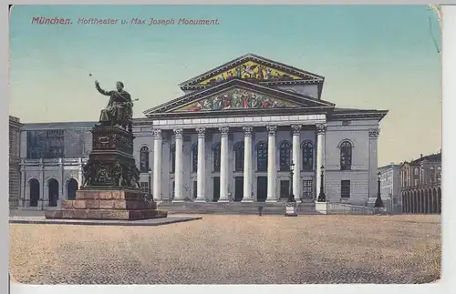 (110109) AK München, Hoftheater, Max Joseph Monument, Feldpost 1916