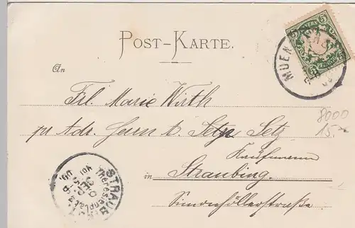 (108339) AK München, Prinzregentenbrücke, Siegessäule 1900