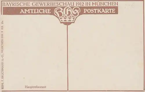 (108111) Künstler AK R. Wagner: München, Hauptrestaurant d. Bayrischen Gewerbesc