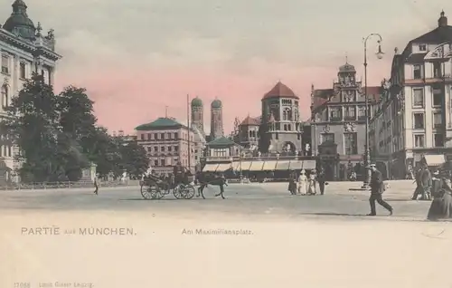 (108107) AK München, am Maximiliansplatz, vor 1905